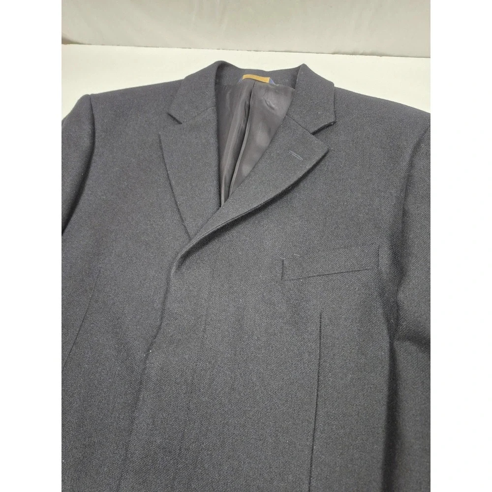 Brooks Brothers Coat Mens 46R Black Wool Flannel Overcoat Lined England NWT